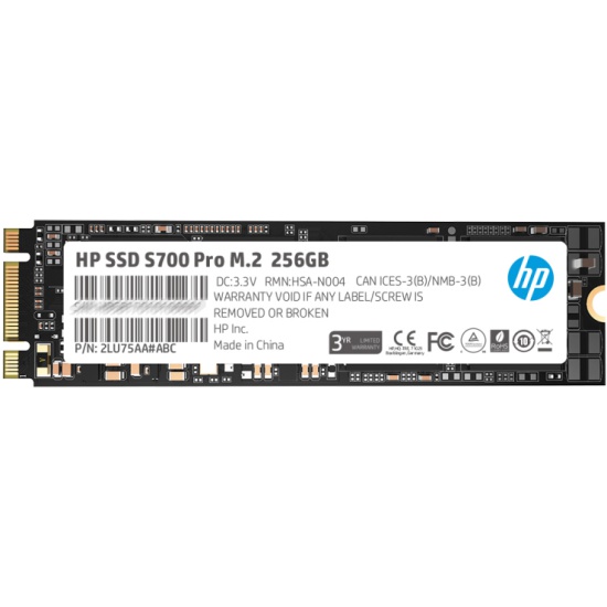 Диск SSD M.2 2280 256Gb HP S700 Pro Series <2LU75AA> (SATA3, up to 563/509MBs, DRAM, 165TBW)