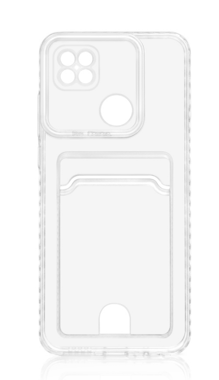 Чехол для Xiaomi Redmi 10A / 9C, прозрачный, накладка + отд. для карты, DF xiCardCase-03