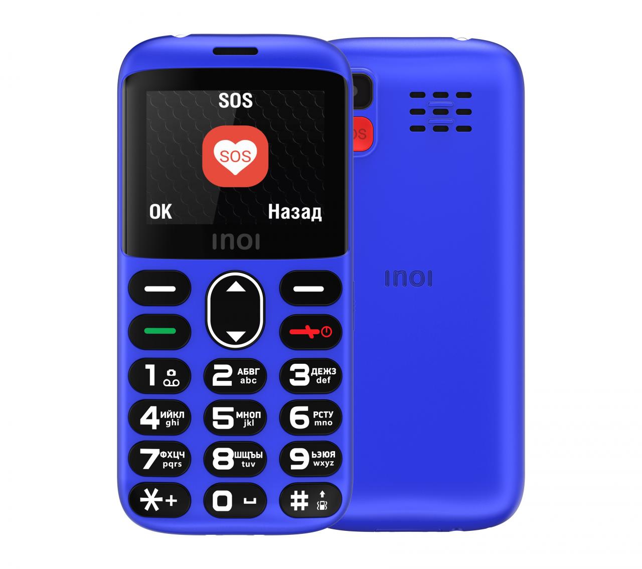 Сотовый телефон INOI 118B синий (2",176х220,1400mAh,32MB,0.08Мп,2Sim,BT)