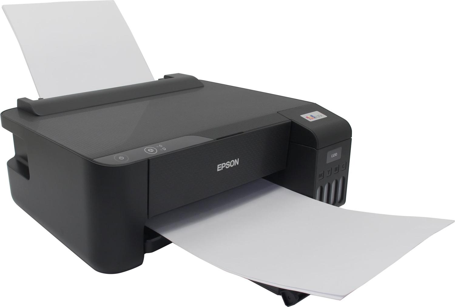Принтер струйный EPSON L1210 (СНПЧ ,А4, 4цв, 33/15стр./мин, 5760x1440, USB 2.0,Eco tank 003) черный