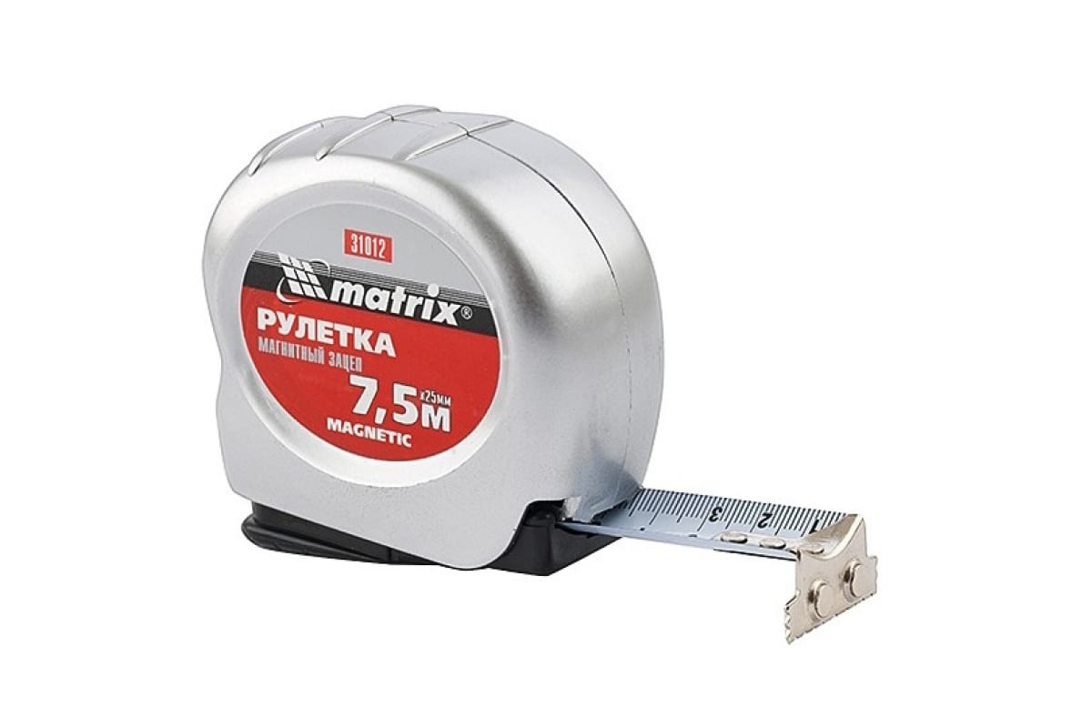 Рулетка Matrix Magnetic, 7,5 м х 25 мм, магнитный зацеп