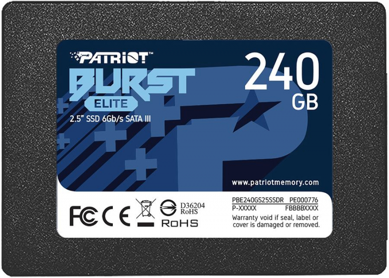 Диск SSD 2,5" 240 Gb Patriot BURST Elite (PBE240GS25SSDR)SATA III (450/320Mbs,40000 IOPS,TLC)