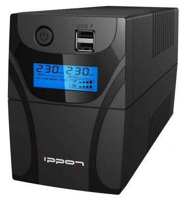 Источник б.п. UPS IPPON BACK Power Pro II 600VA(360Вт/12В/7Ач х1шт/162-290В/IEC-320-4роз/кабель 2шт)