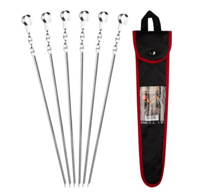 Набор шампуров ECOS 450*10*1,5мм, угловой, с витком, 6шт., в чехле\\182541