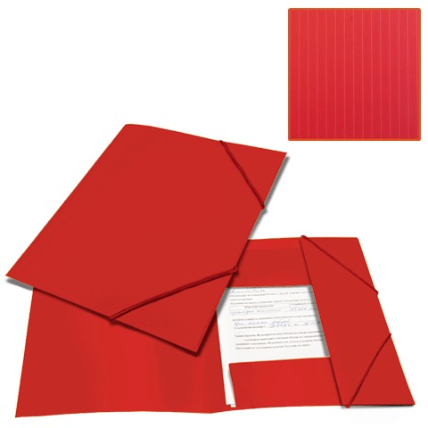 Папка на резинках BRAUBERG "Contract" красная, до 300 листов, 0,5мм, 221798