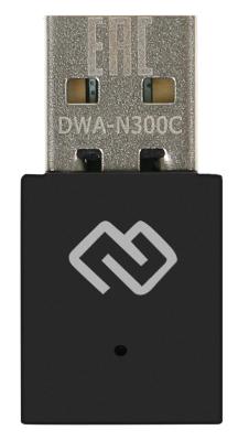 Сетевой адаптер Wi-Fi Digma DWA-N300C N300 USB 2.0 (ант.внутр.) 1ант.
