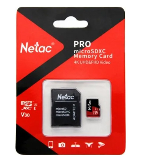 Карта памяти Transflash (MicroSDХC) Card 256 GB Class 10 Netac P500 Pro + adapter NT02P500PRO-256G-R