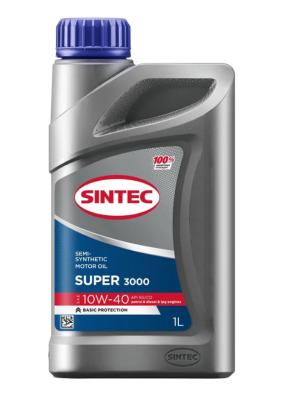 СРЕДСТВО для 4-х тактных двигателей SINTEC SUPER 3000 SAE 10W40 SG/CD (п/синт) 1л