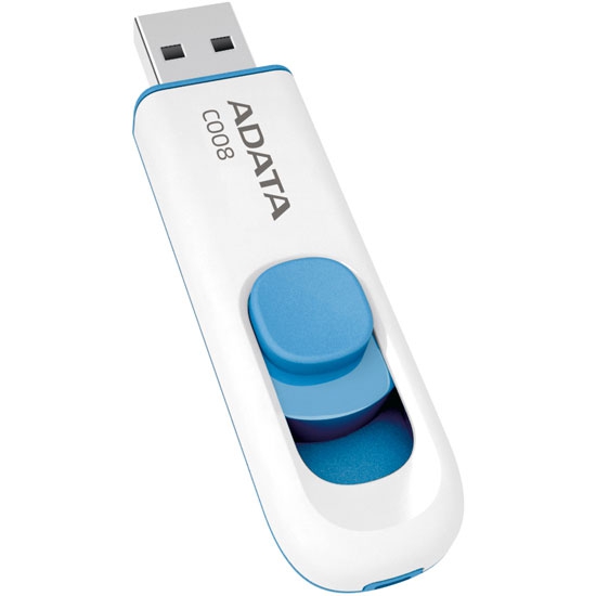 Флэш-память USB_ 32 GB A-DATA Classic C008 AC008-32G-RWE USB2.0 белый/синий