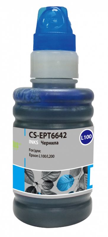 Чернила Cactus CS-EPT6642 T6642 голубой 100мл для Epson L100/L110/L120/L132/L200/L210/L222/L300/L312