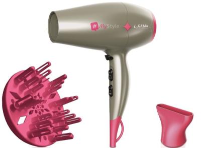 Фен GA.MA GH 0304 Diamond My Style 2300Вт, серебристый,розовый