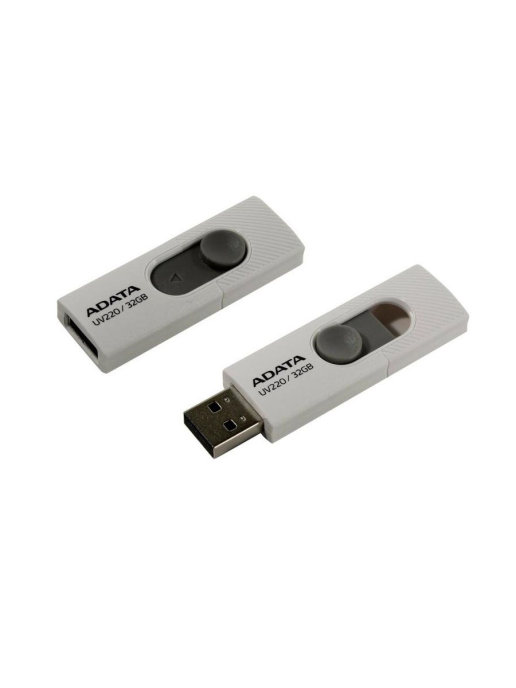 Флэш-память USB_ 32 GB A-DATA UV220, USB 2.0, белый/серый