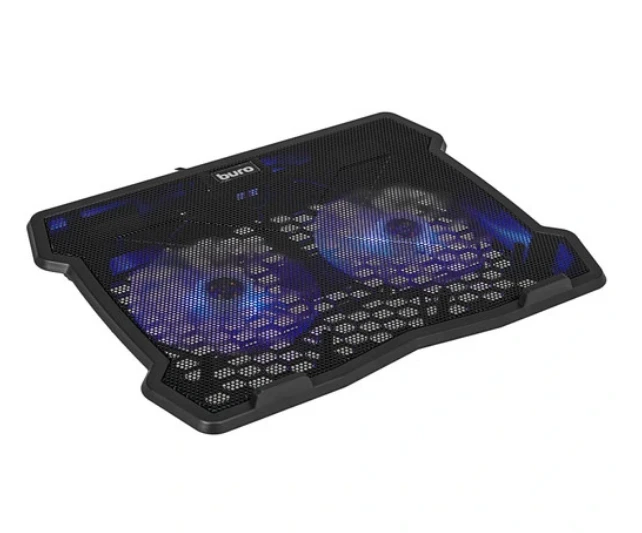 Подставка для ноутбука Buro BU-LCP150-B212 15" 335x265x22мм 74.35дБ 1xUSB 2x 140ммFAN 480г металл