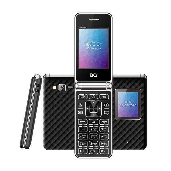 Сотовый телефон BQ BQM-2446 Dream Duo черный (2*SIM, 2,4",32Mb,320х240,0,3Мп,800 мАч,FM-радио)