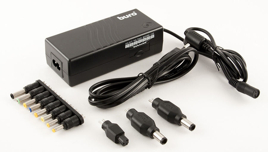 Универсальный адаптер питания Buro BUM-1129М120 ручной (12-24В,120W/6.5A, 11 коннекторов,USB 5V 1A )