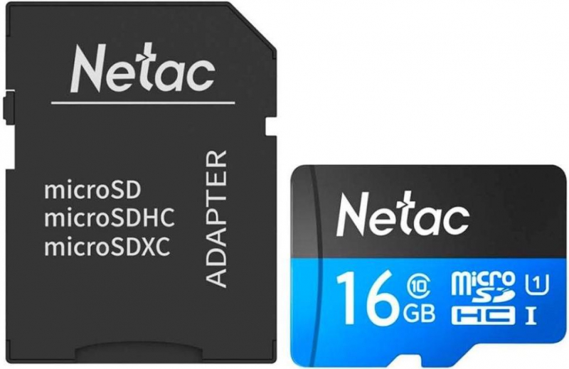 Карта памяти Transflash (MicroSDHC) Card_ 16 GB Class 10  Netac NT02P500STN-016G-R P500 + adapter