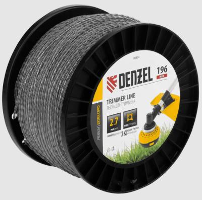 Леска для триммера Denzel 2,7мм х 196м витой квадрат