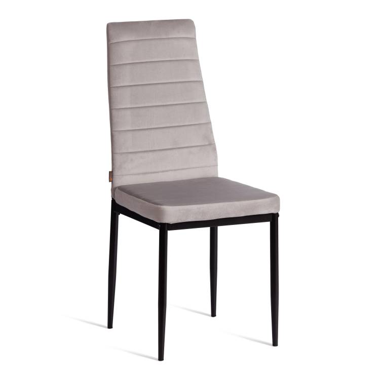 Стул TETCHAIR Easy/Изи (мод. JSC02-1) металл, флок, 41х52х96см, светло-серый HLR14/черный