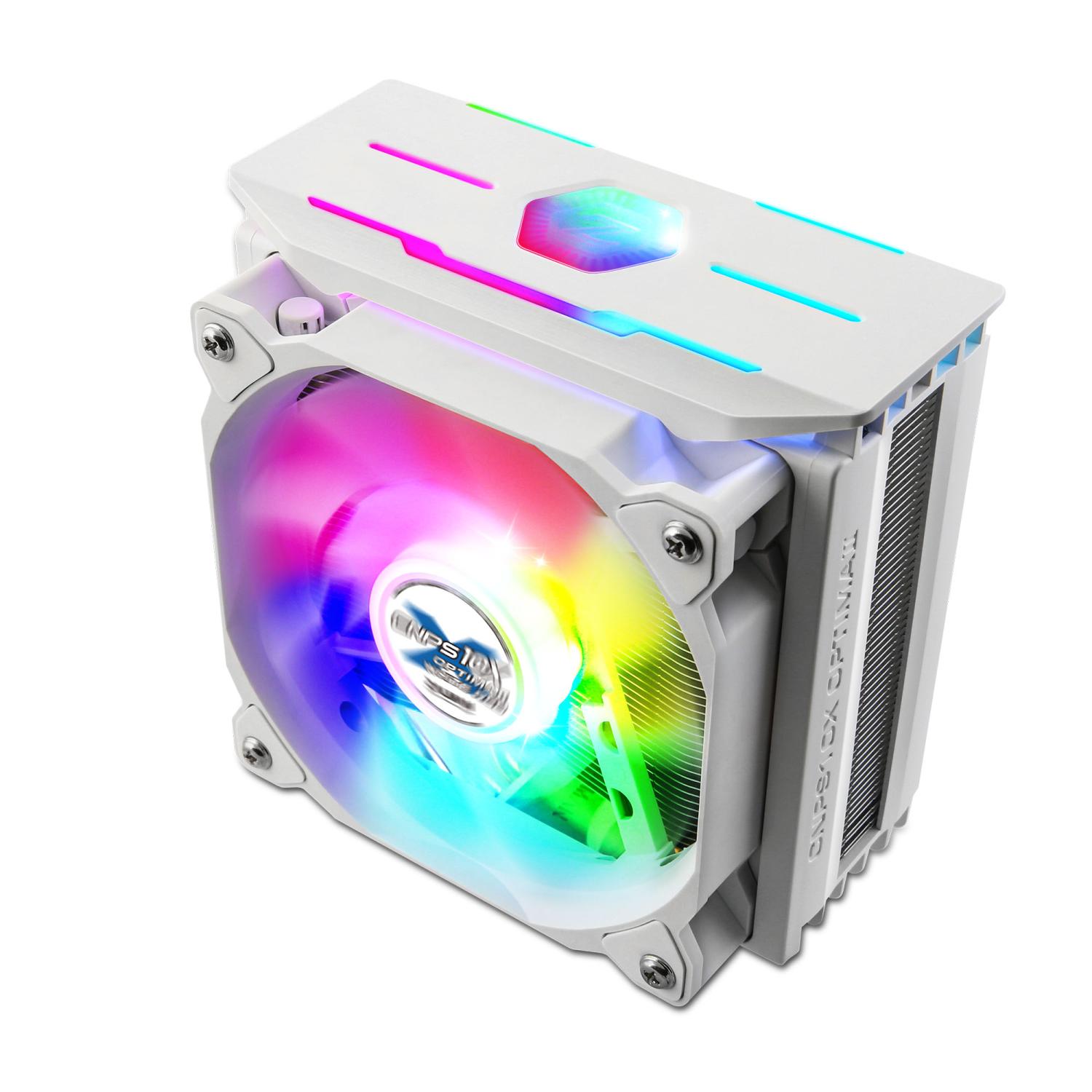 Вентилятор Zalman CNPS10X Optima II White RGB (4пин,1200/2066/AM4,800-1500 об/мин,Al+Cu,180Вт)