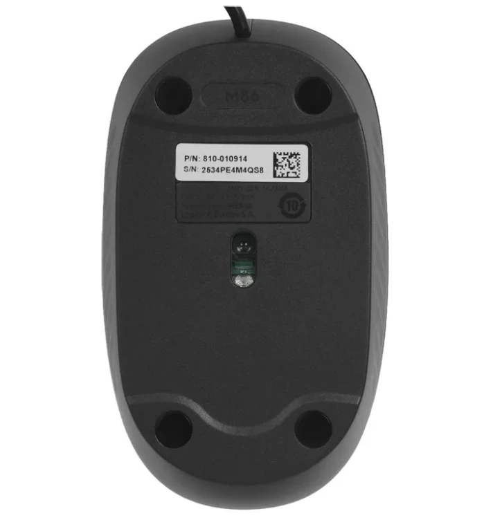 Мышка Logitech M86 Black проводная оптическая для ноутбука 8000dpi USB (910-007661)
