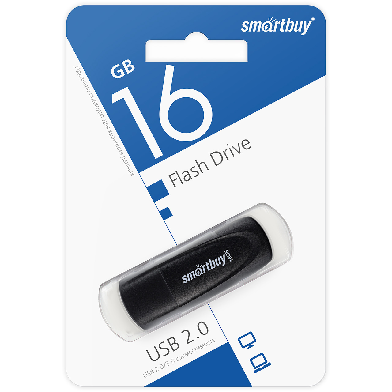 Флэш-память USB_ 16 GB Smartbuy Scout Black (SB016GB2SCK)