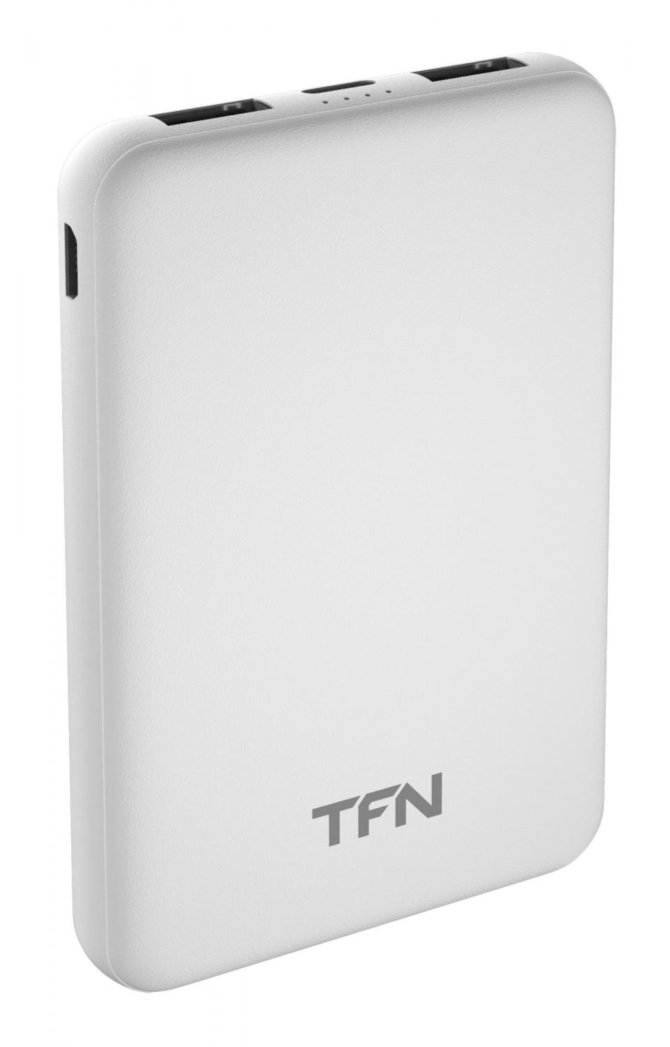 Внешний аккумулятор TFN 5000mAh 2USB / microUSB / Type-C, белый, TFN, SLIM DUO TFN-PB-201-WH