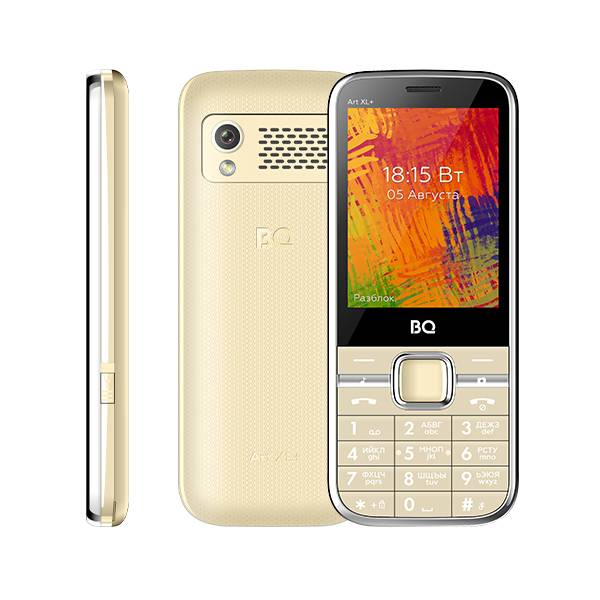 Сотовый телефон BQ BQM-2838 Art XL+ золотой (2*SIM, 2,8",32Mb,320х240,mSD до 32 ГБ,0,08Мп,1400 мАч)