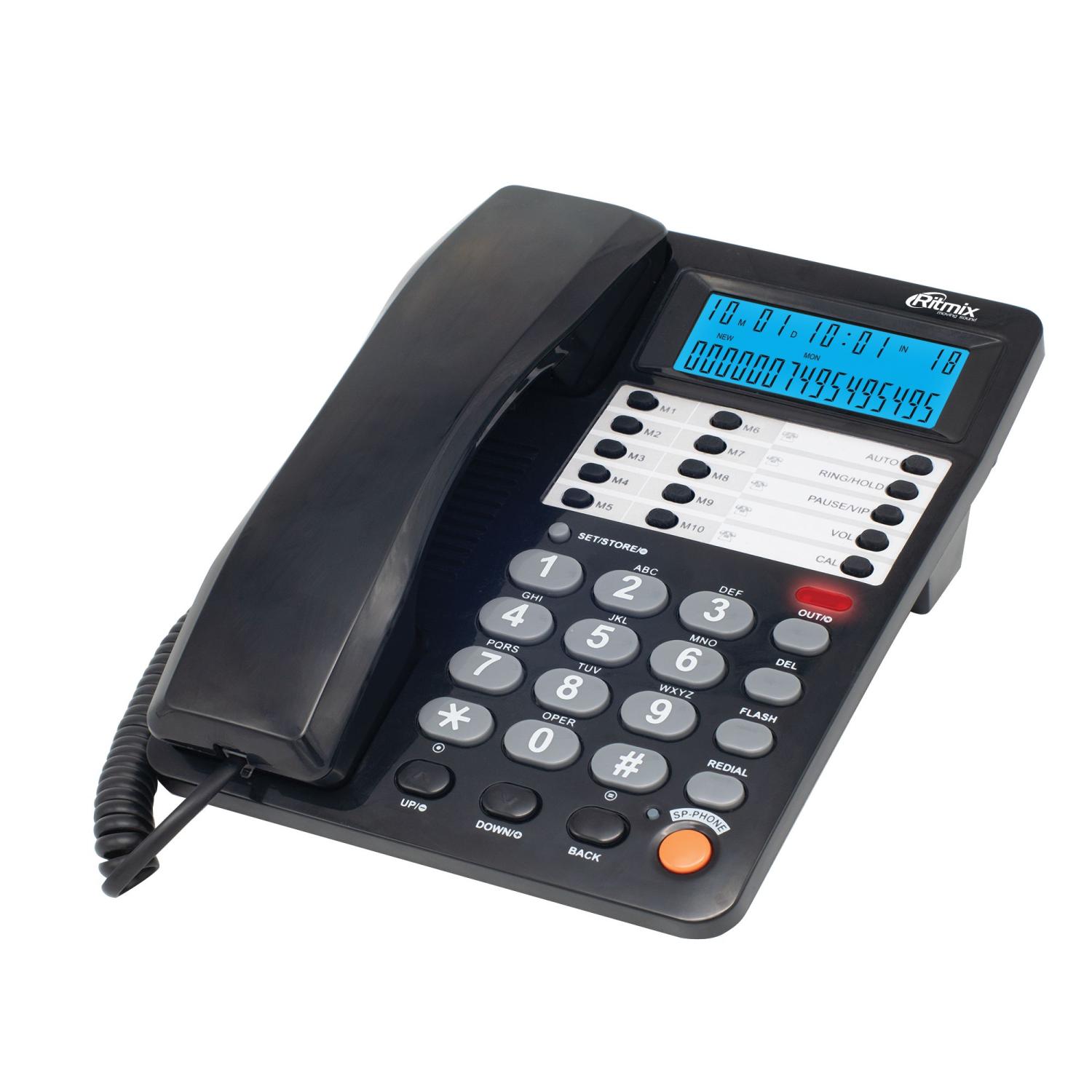 Телефон проводной RITMIX RT-495 black
