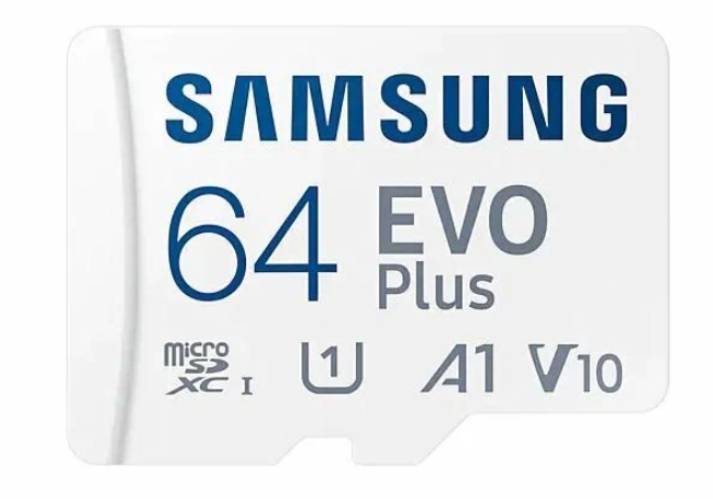 Карта памяти SAMSUNG (MicroSD) Card_ 64 GB Class 10 + SD адаптер Evo Plus UHS-I U1 SAM-MB-MC64KAAPC
