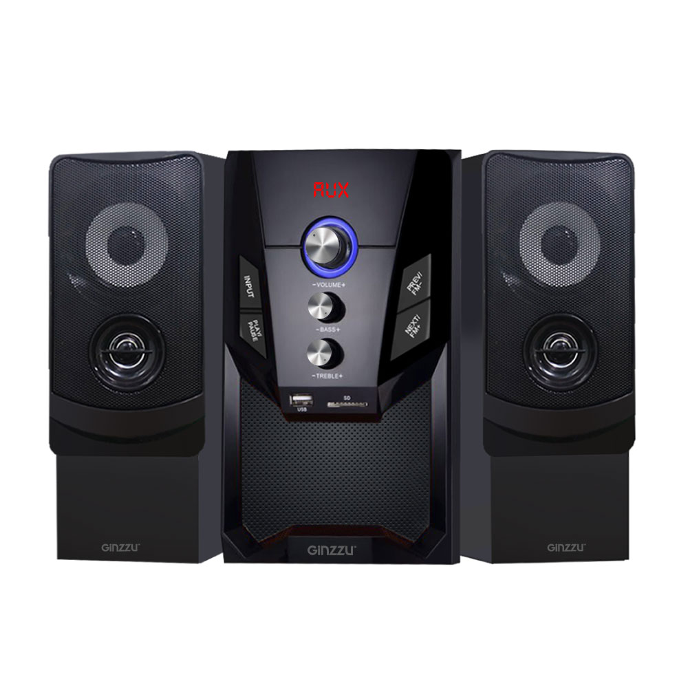 Колонка Ginzzu GM-415, Акустическая система 2.1, 50W/BT/USB/SD/FM/ДУ
