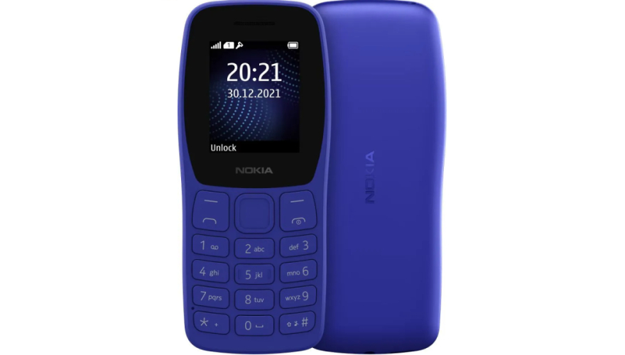 Сотовый телефон Nokia 105 TA-1423 SS синий (2G,1*SIM,1.77",160х128,800 мАч,FM-радио,BT,фонарик)