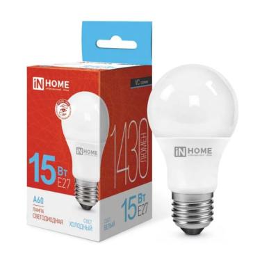 Лампа LED InHome A60 15Вт Е27 6500К 1430Лм