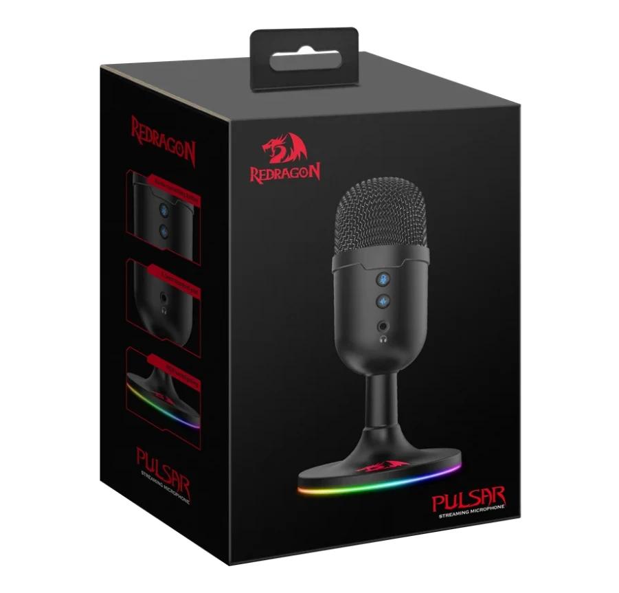 Игровой стрим микрофон Redragon Pulsar GM303 USB,RGB 