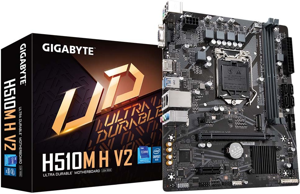 Материнская плата Gigabyte H510M H V2 2.0 Soc-1200 Intel Q470 2xDDR4 AC`97 8ch(7.1) GbLAN+VGA+HDMI