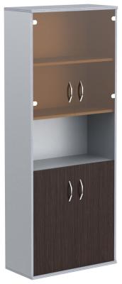 IMAGO Шкаф СТ-1.4 Беларусь Белый/Венге Магия (стекло/ниша/дерево) 770*365*1975 