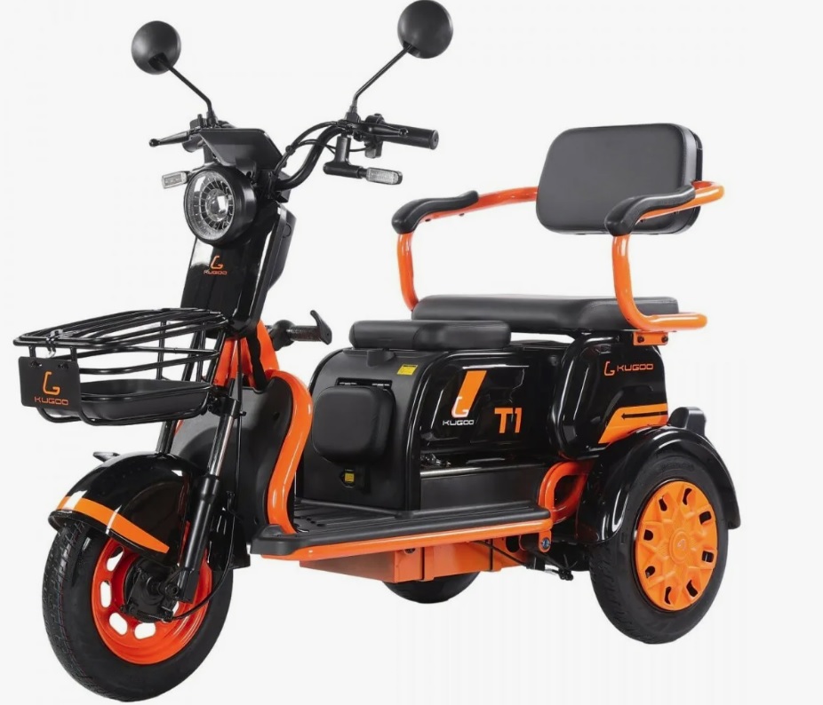 Электротрицикл Kugoo T1 колеса 10'' 500Вт, 48/20А до 40км на одном заряде