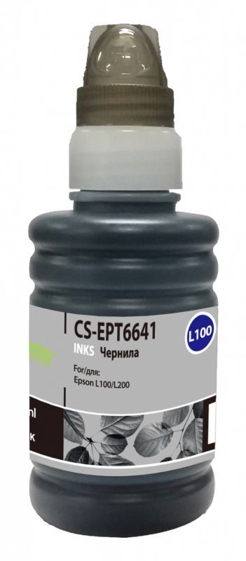 Чернила Cactus CS-EPT6641 T664 черный 100мл для Epson L100/L110/L120/L132/L200/L210/L222/L300/L312