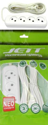 Удлинитель ДЖЕТТ РС-4-10 3м  без з/м, (провод ПВС) 155-403