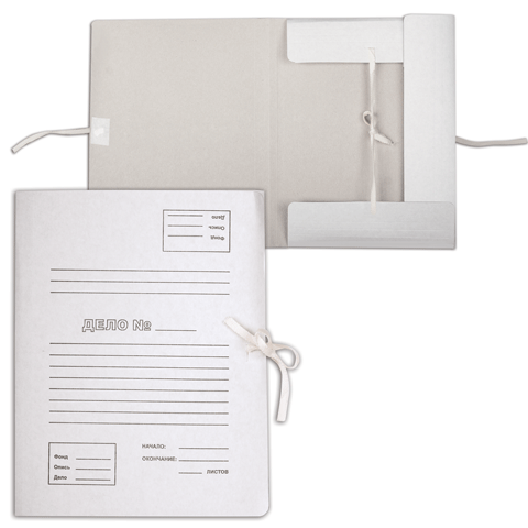 Папка для бумаг с завязками картонная , 32*23*4 см, гарант.пл. 370 г/кв.м (на 350л.)