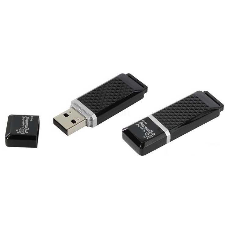 Флэш-память USB_ 32 GB Smartbuy Quartz series Black (SB32GBQZ-K)