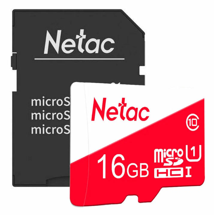 Карта памяти Transflash (MicroSDHC) Card_ 16 GB Class 10  Netac NT02P500ECO-016G-R P500 с адаптером