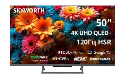 Телевизор 50" Skyworth 50Q67H QLED Smart Eye Care Frameless черный/4K Ultra HD/DVB-T2/60Hz MEMC