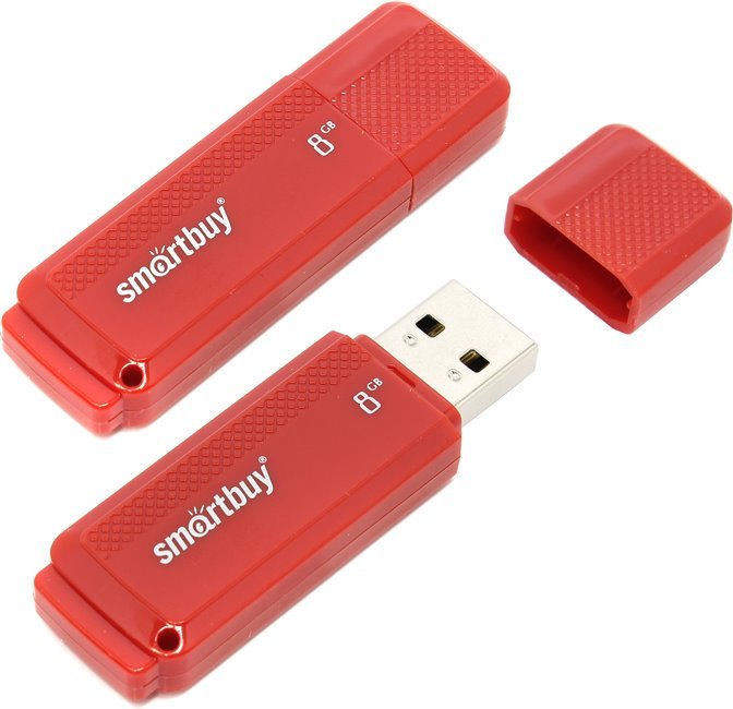 Флэш-память USB 8 GB Smartbuy Dock Red  (SB8GBDK-R)