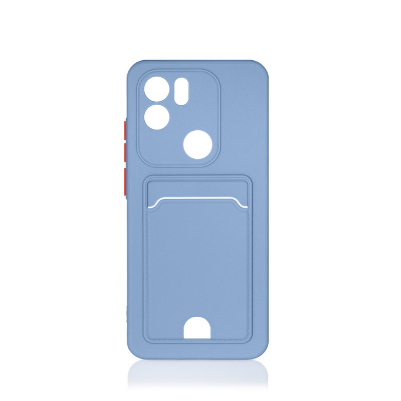 Чехол для Xiaomi Redmi A1+ / A2+ , сил.накладка + отд/карты, сер/син DF xiCardCase-04 (gray/blue)