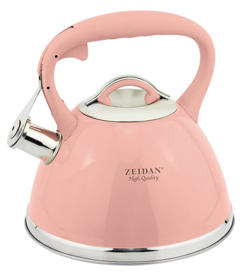 Чайник со свистком Zeidan Z-4253-02 розовый со свистком,3л,3-х степ.капсул.дно