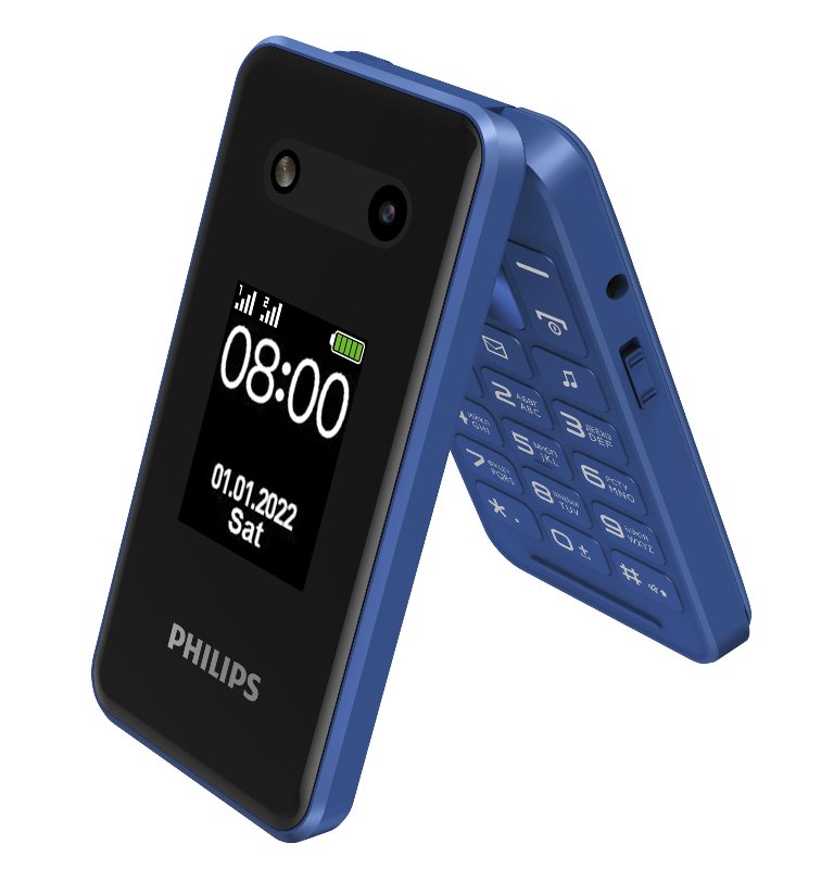 Сотовый телефон Philips E2602 синий(2G,2*SIM, 2,8"+1,77",320х240,mSD до 16Gb,0.3 Мп,1800 мАч,Type-C)