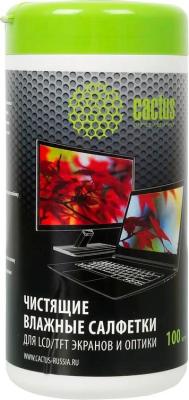 Салфетки Cactus CS-T1001 для экранов и оптики туба 100шт влажных