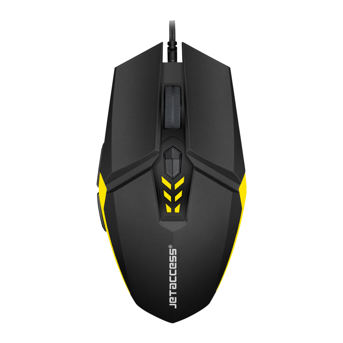 Проводная мышь Jet.A Comfort OM-U58 чёрно-желтая (800/1200/2400/3200dpi, 6 кнопок, USB)