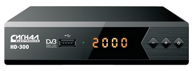 Ресивер DVB-T2 Сигнал HD-300/1080p,4:3,16:9,USB-MKV,HDMIx1/ черный