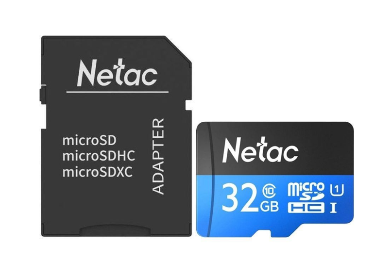 Карта памяти Transflash (MicroSDHC) Card_ 32 GB Class 10  Netac NT02P500STN-032G-R P500 + adapter